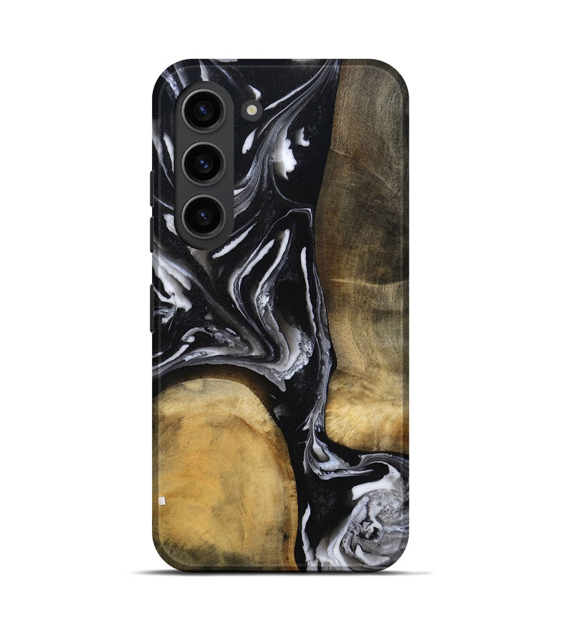 Galaxy S23 Wood Live Edge Phone Case - Rayne (Black & White, 803274)