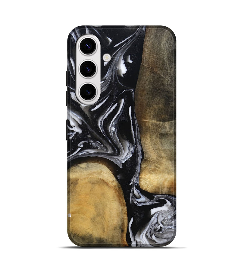 Galaxy S25 Wood Live Edge Phone Case - Rayne (Black & White, 803274)
