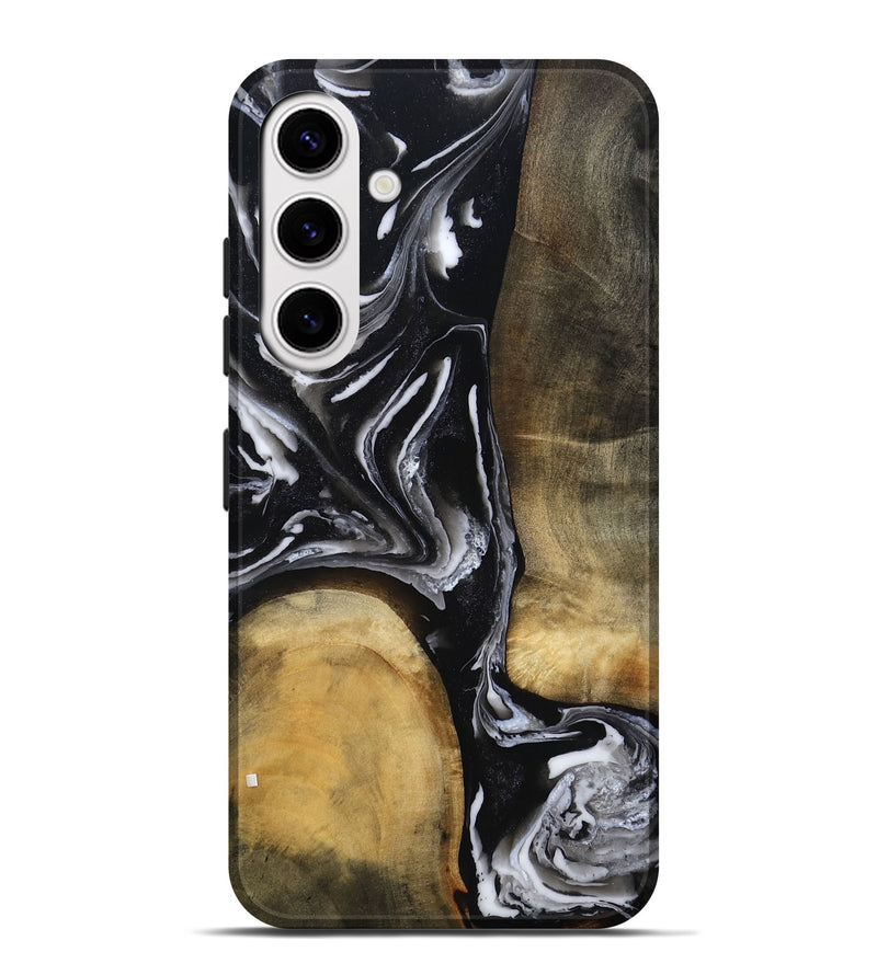 Galaxy S25 Plus Wood Live Edge Phone Case - Rayne (Black & White, 803274)