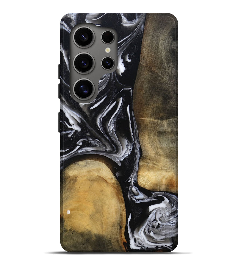 Galaxy S25 Ultra Wood Live Edge Phone Case - Rayne (Black & White, 803274)