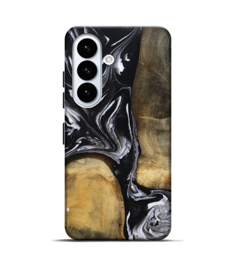 Galaxy S26 Wood Live Edge Phone Case - Rayne (Black & White, 803274)