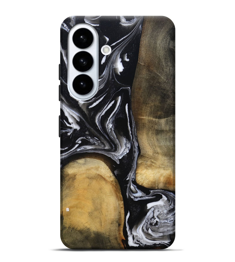 Galaxy S26 Plus Wood Live Edge Phone Case - Rayne (Black & White, 803274)