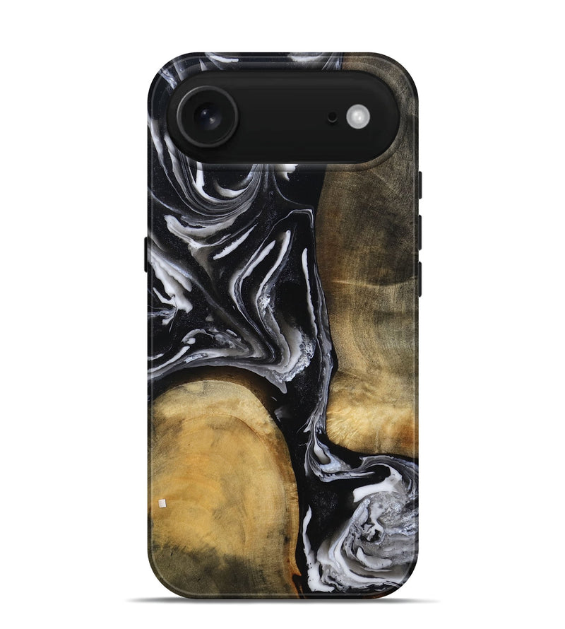 iPhone 17 Air Wood Live Edge Phone Case - Rayne (Black & White, 803274)