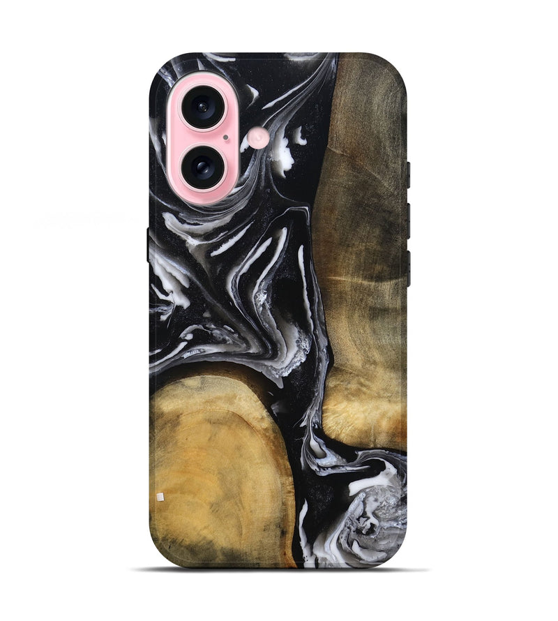 iPhone 17 Wood Live Edge Phone Case - Rayne (Black & White, 803274)