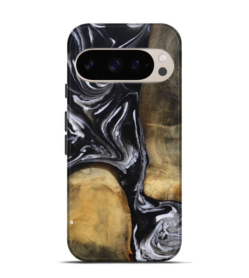 Pixel 10 Pro Wood Live Edge Phone Case - Rayne (Black & White, 803274)