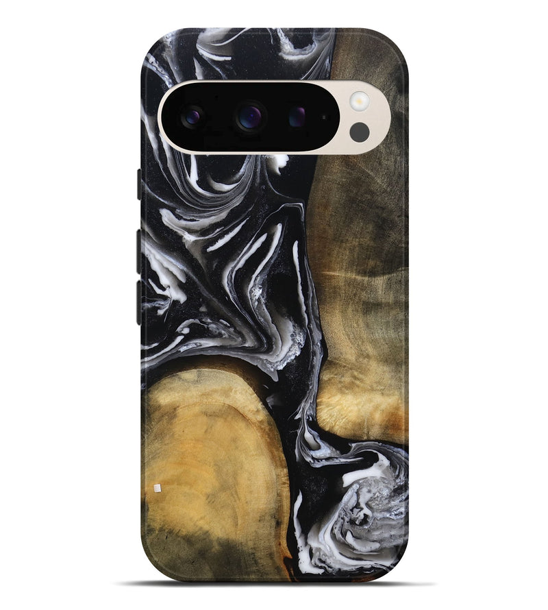 Pixel 10 Pro XL Wood Live Edge Phone Case - Rayne (Black & White, 803274)