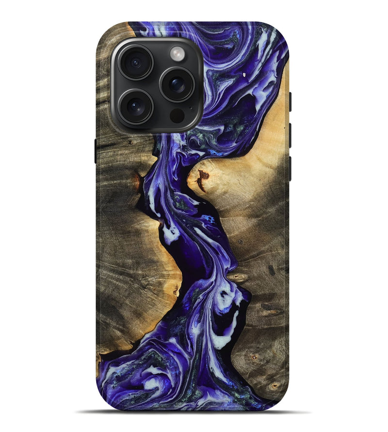 iPhone 16 Pro Max Wood Live Edge Phone Case - Moses (Purple, 803278)
