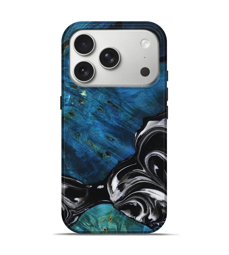 iPhone 17 Pro Wood Live Edge Phone Case - Adela (Black & White, 803287)
