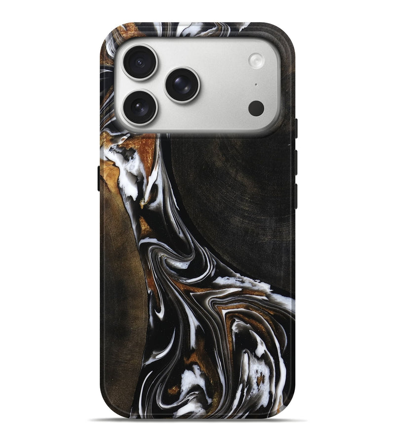 iPhone 17 Pro Max Wood Live Edge Phone Case - Keith (Black & White, 803290)