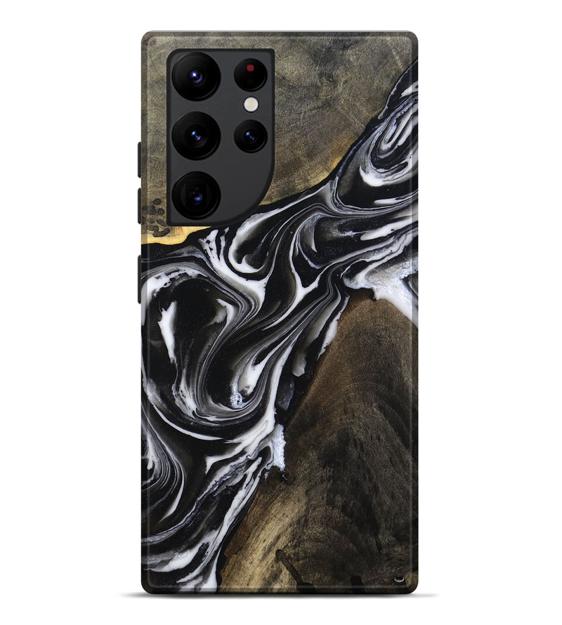 Galaxy S22 Ultra Wood Live Edge Phone Case - Ares (Black & White, 803297)