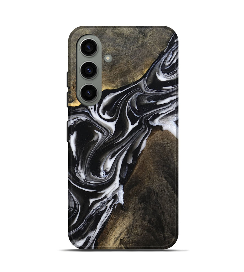 Galaxy S24 Wood Live Edge Phone Case - Ares (Black & White, 803297)