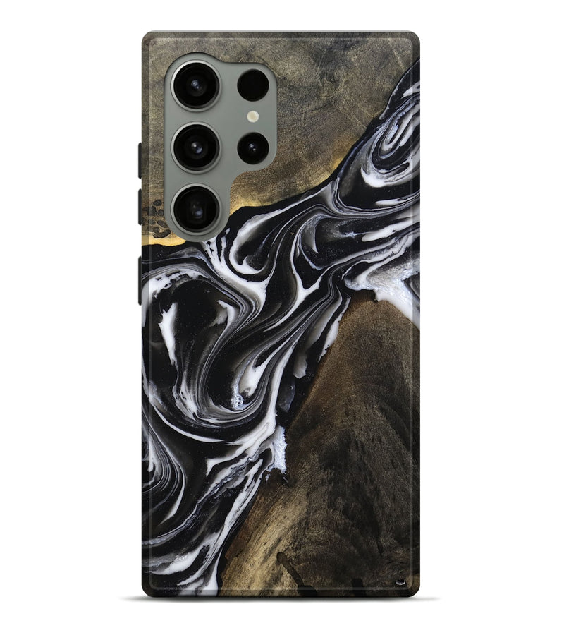 Galaxy S24 Ultra Wood Live Edge Phone Case - Ares (Black & White, 803297)