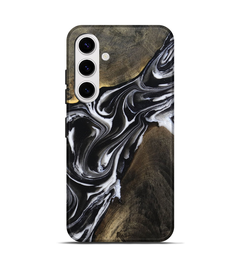 Galaxy S25 Wood Live Edge Phone Case - Ares (Black & White, 803297)