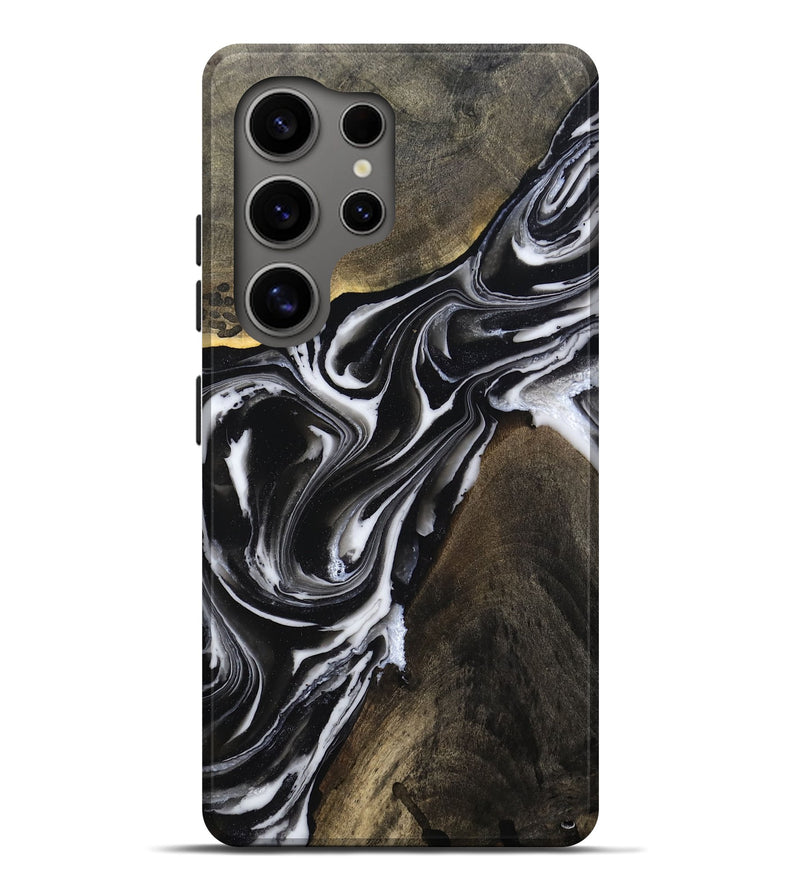 Galaxy S25 Ultra Wood Live Edge Phone Case - Ares (Black & White, 803297)
