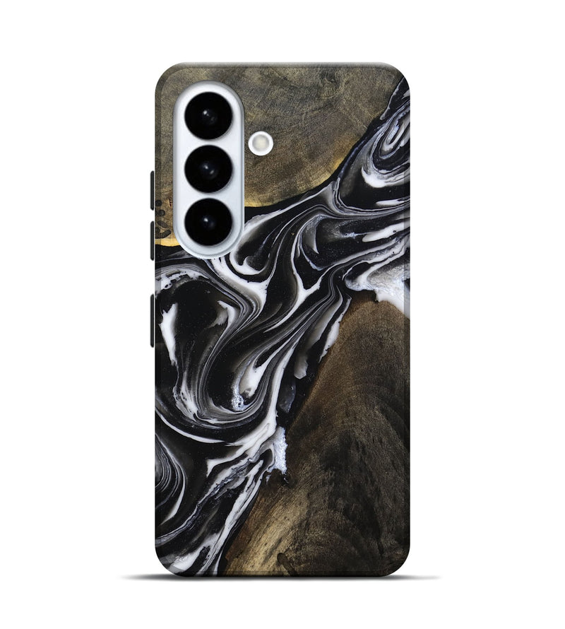 Galaxy S26 Wood Live Edge Phone Case - Ares (Black & White, 803297)