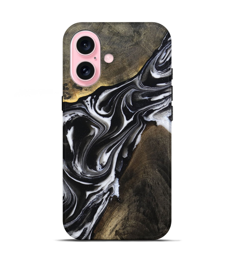 iPhone 17 Wood Live Edge Phone Case - Ares (Black & White, 803297)