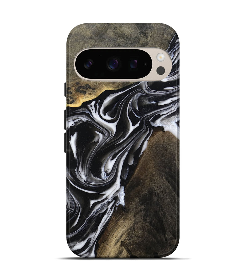 Pixel 10 Wood Live Edge Phone Case - Ares (Black & White, 803297)