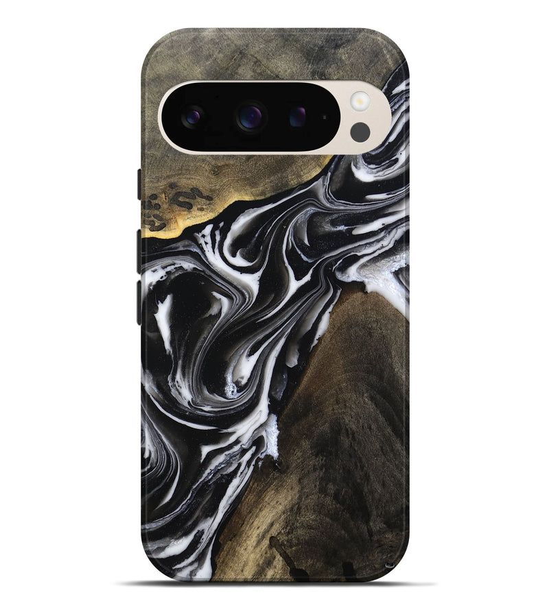 Pixel 9 Pro XL Wood Live Edge Phone Case - Ares (Black & White, 803297)