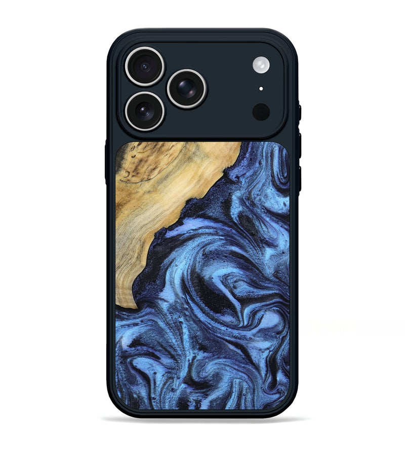 iPhone 17 Pro Max Wood Phone Case - Luna (Blue, 803329)