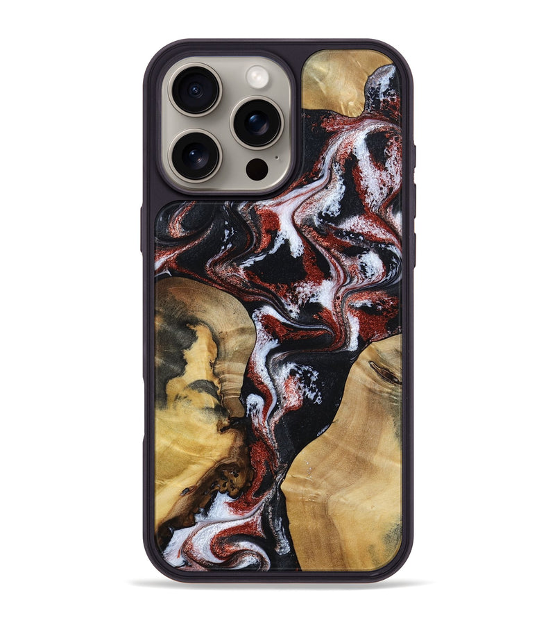 iPhone 16 Pro Max Wood Phone Case - Yasmine (Black & White, 803411)