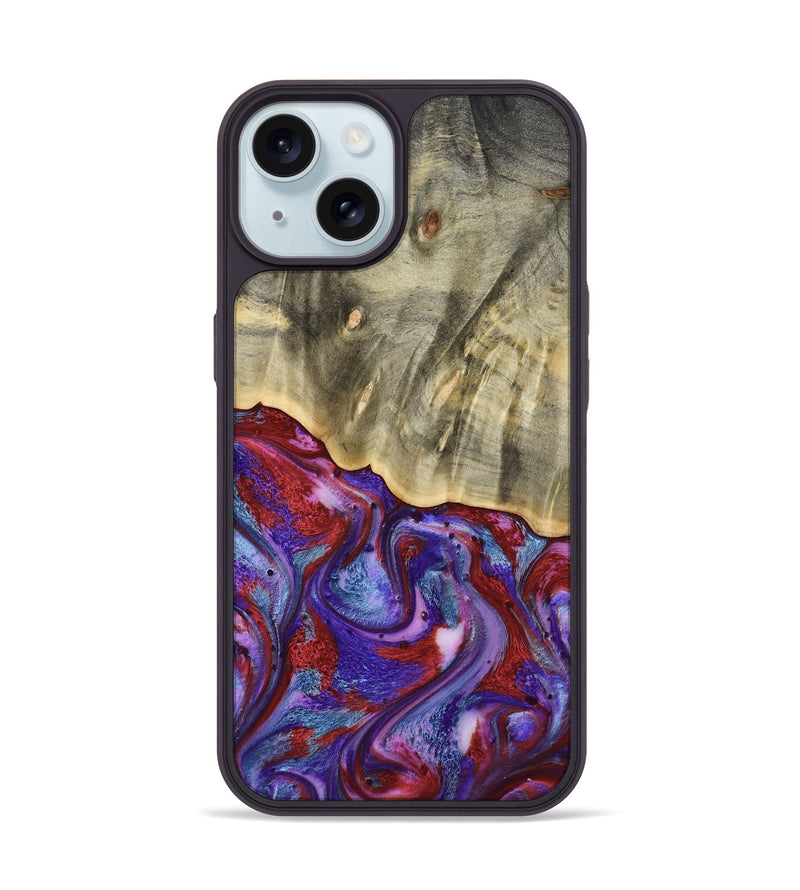 iPhone 15 Wood Phone Case - Russ (Purple, 803443)