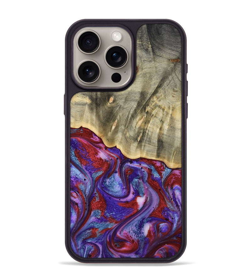 iPhone 15 Pro Max Wood Phone Case - Russ (Purple, 803443)