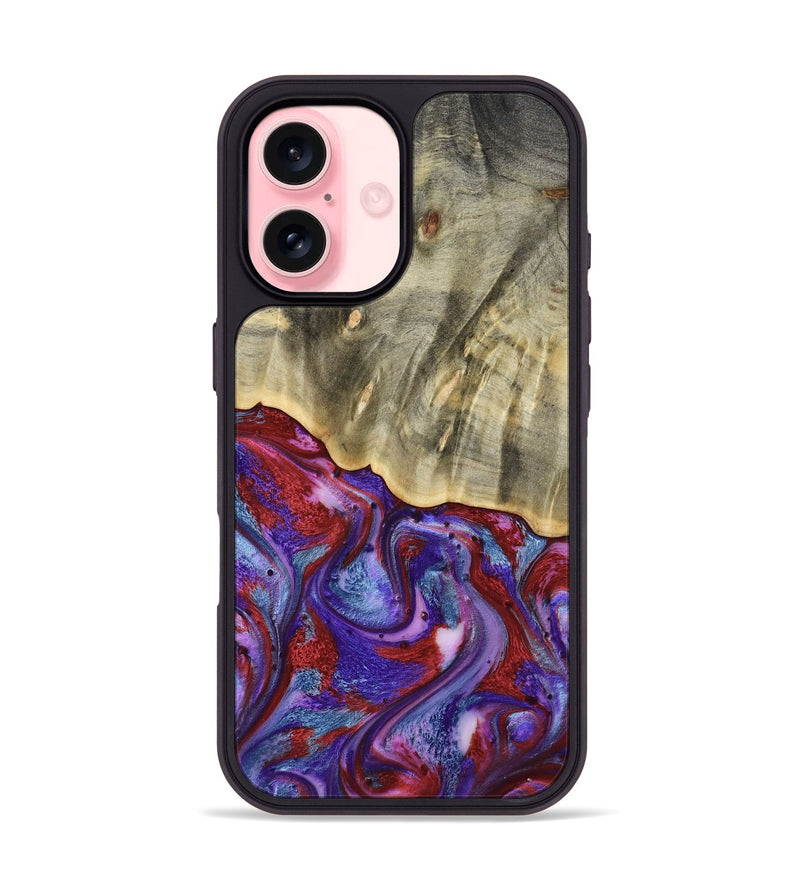 iPhone 16 Wood Phone Case - Russ (Purple, 803443)