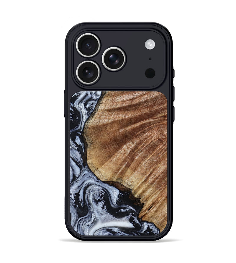 iPhone 17 Pro Wood Phone Case - Clark (Black & White, 803445)