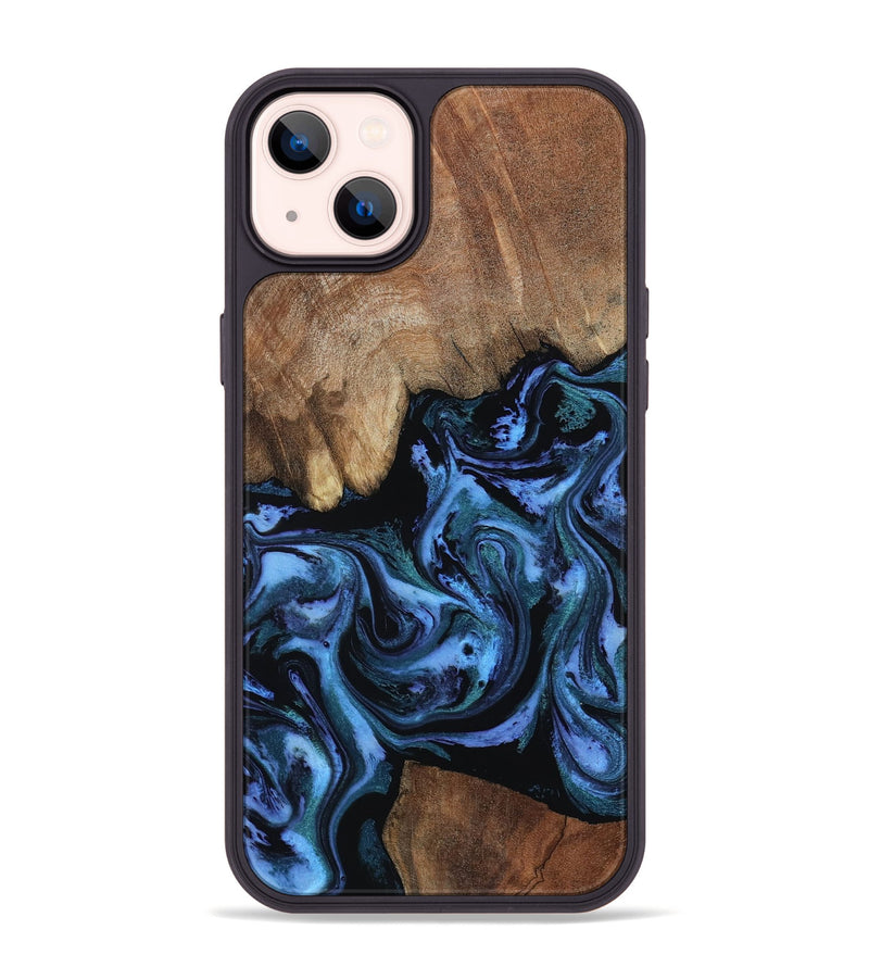 iPhone 14 Plus Wood Phone Case - Huxley (Blue, 803456)