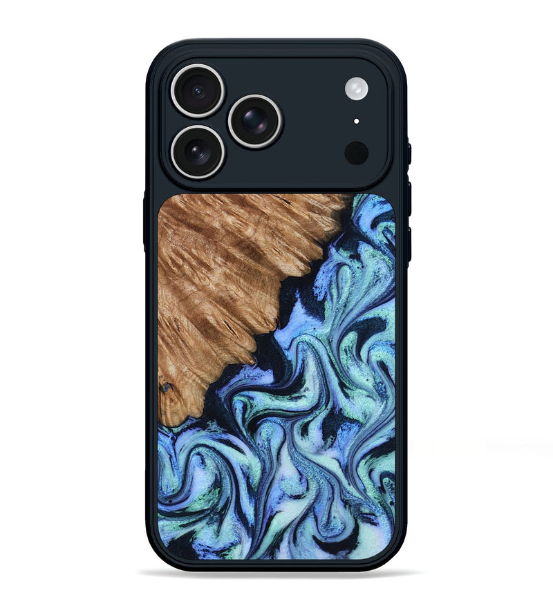 iPhone 17 Pro Max Wood Phone Case - Mylie (Blue, 803458)
