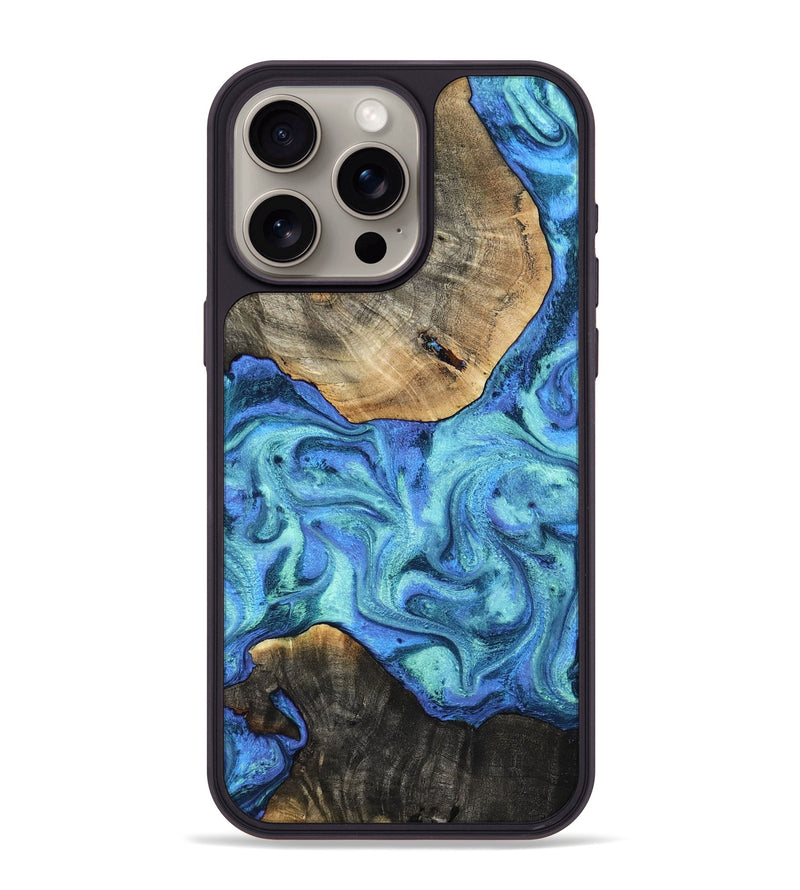 iPhone 15 Pro Max Wood Phone Case - Gerardo (Blue, 803460)