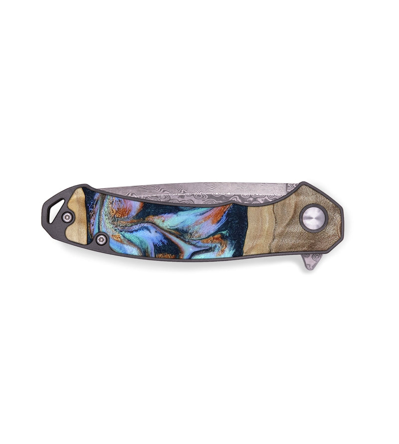 EDC Wood Pocket Knife - Kahlani (Teal & Gold, 803507)