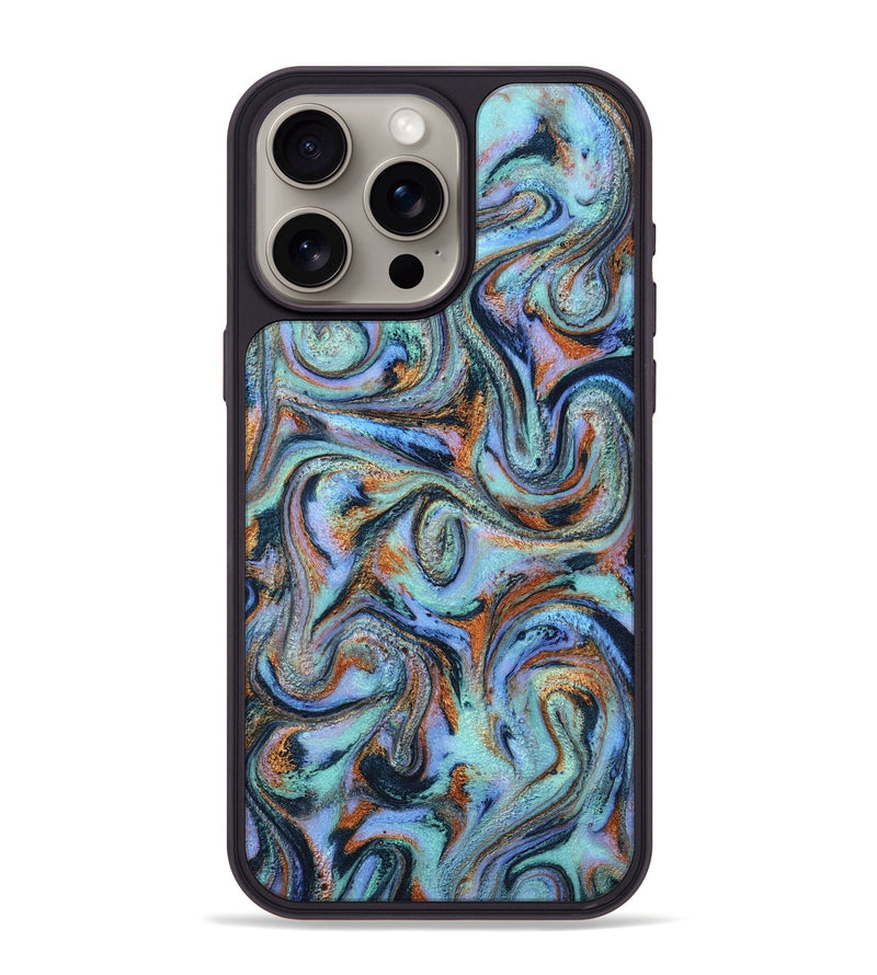 iPhone 15 Pro Max ResinArt Phone Case - Osman (Teal & Gold, 803511)
