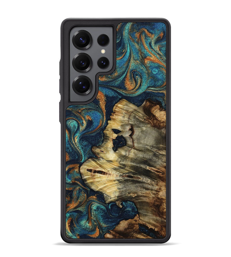 Galaxy S25 Ultra Wood Phone Case - Darrius (Teal & Gold, 803512)