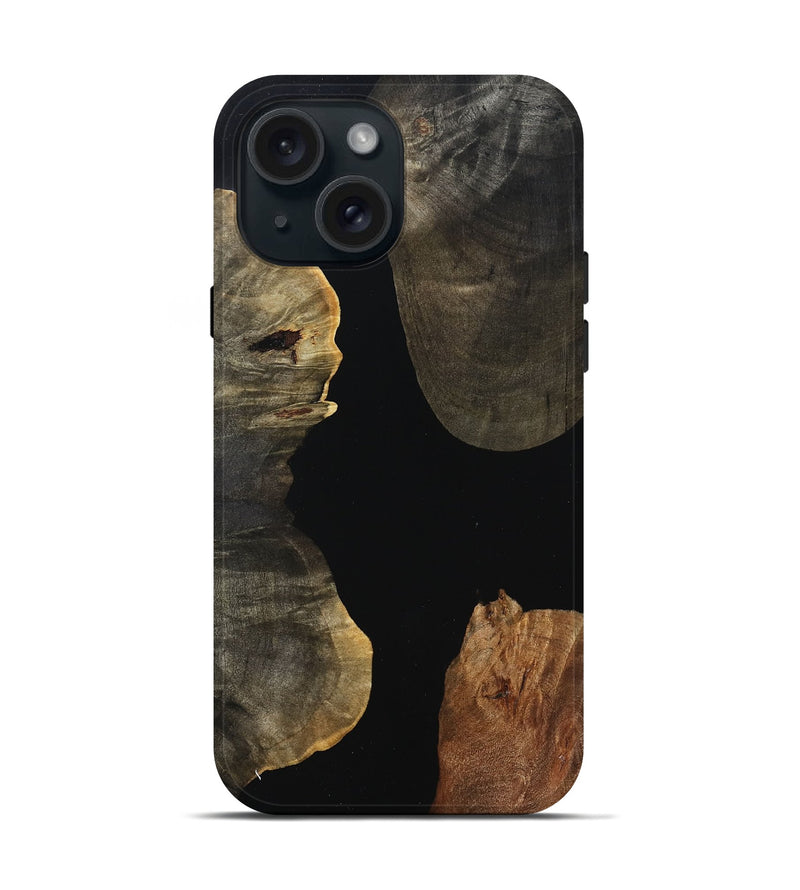 iPhone 15 Wood Live Edge Phone Case - Maisy (Wood Burl, 803544)