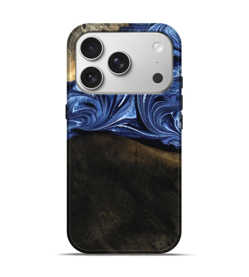 iPhone 17 Pro Wood Live Edge Phone Case - Mustafa (Blue, 803556)