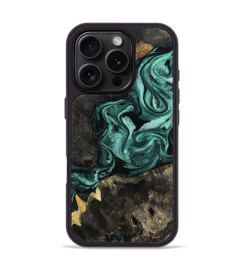 iPhone 16 Pro Wood Phone Case - Isamar (Green, 803608)