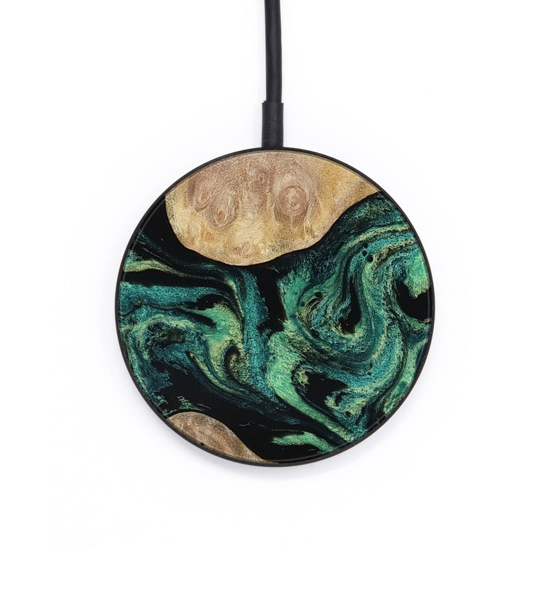 Circle Wood Wireless Charger - Ashli (Green, 803611)