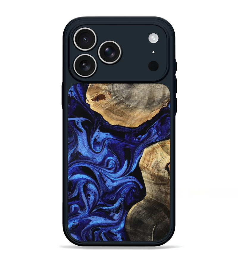 iPhone 17 Pro Max Wood Phone Case - Millie (Blue, 803613)
