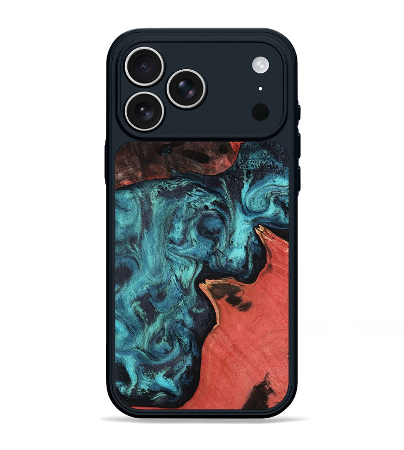 iPhone 17 Pro Max Wood Phone Case - Mila (Blue, 803615)