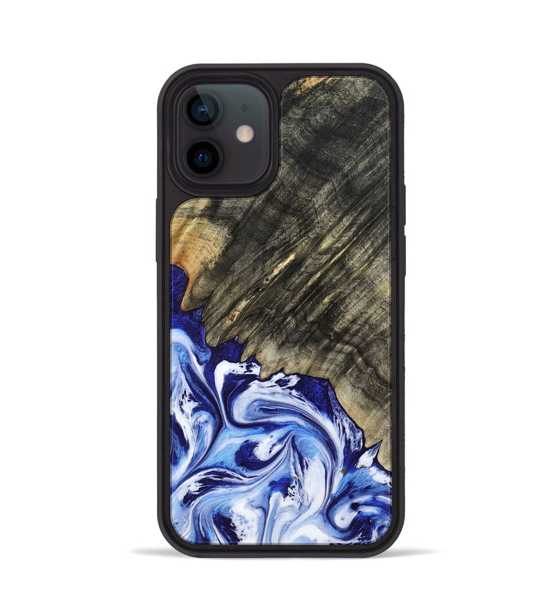 iPhone 12 Wood Phone Case - Leia (Blue, 803619)