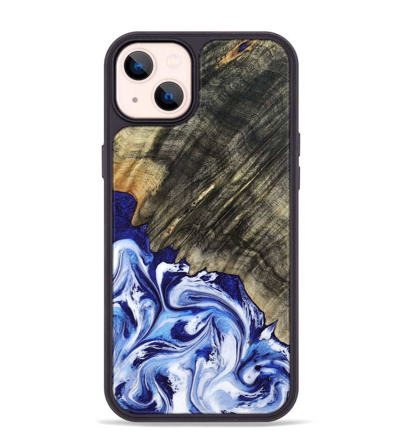 iPhone 14 Plus Wood Phone Case - Leia (Blue, 803619)