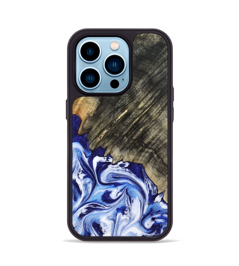 iPhone 14 Pro Wood Phone Case - Leia (Blue, 803619)