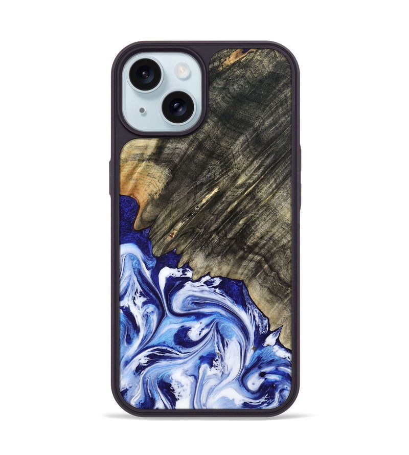 iPhone 15 Wood Phone Case - Leia (Blue, 803619)