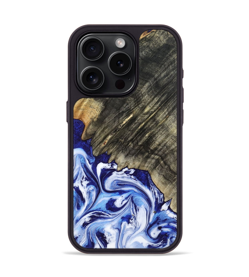 iPhone 15 Pro Wood Phone Case - Leia (Blue, 803619)