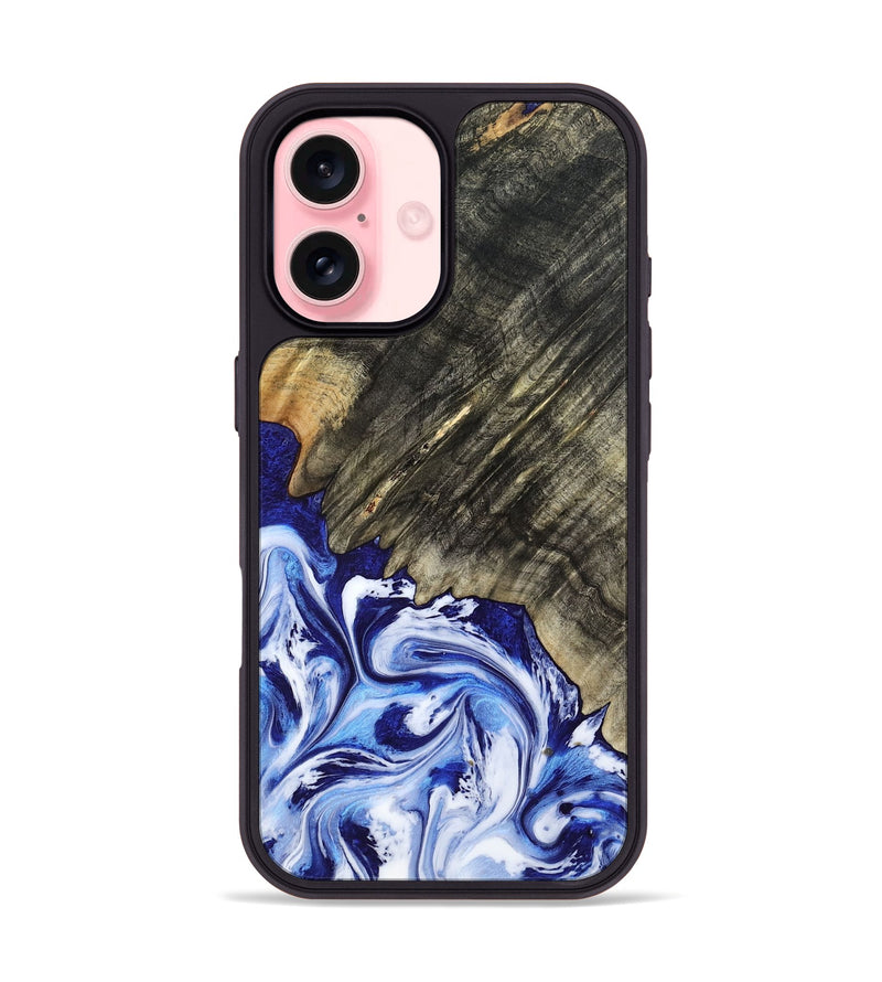 iPhone 16 Wood Phone Case - Leia (Blue, 803619)