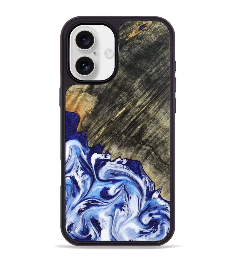 iPhone 16 Plus Wood Phone Case - Leia (Blue, 803619)