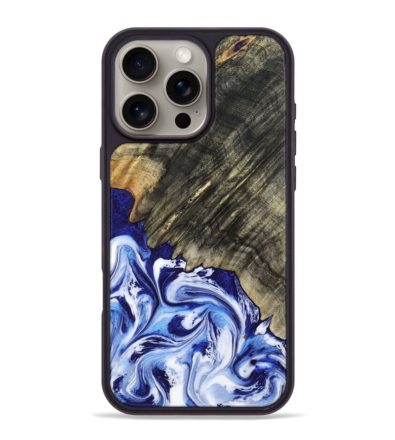 iPhone 16 Pro Max Wood Phone Case - Leia (Blue, 803619)