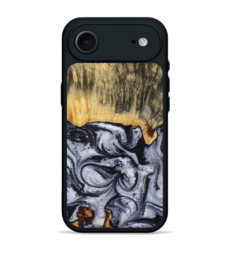 iPhone 17 Air Wood Phone Case - Rosalia (Black & White, 803648)