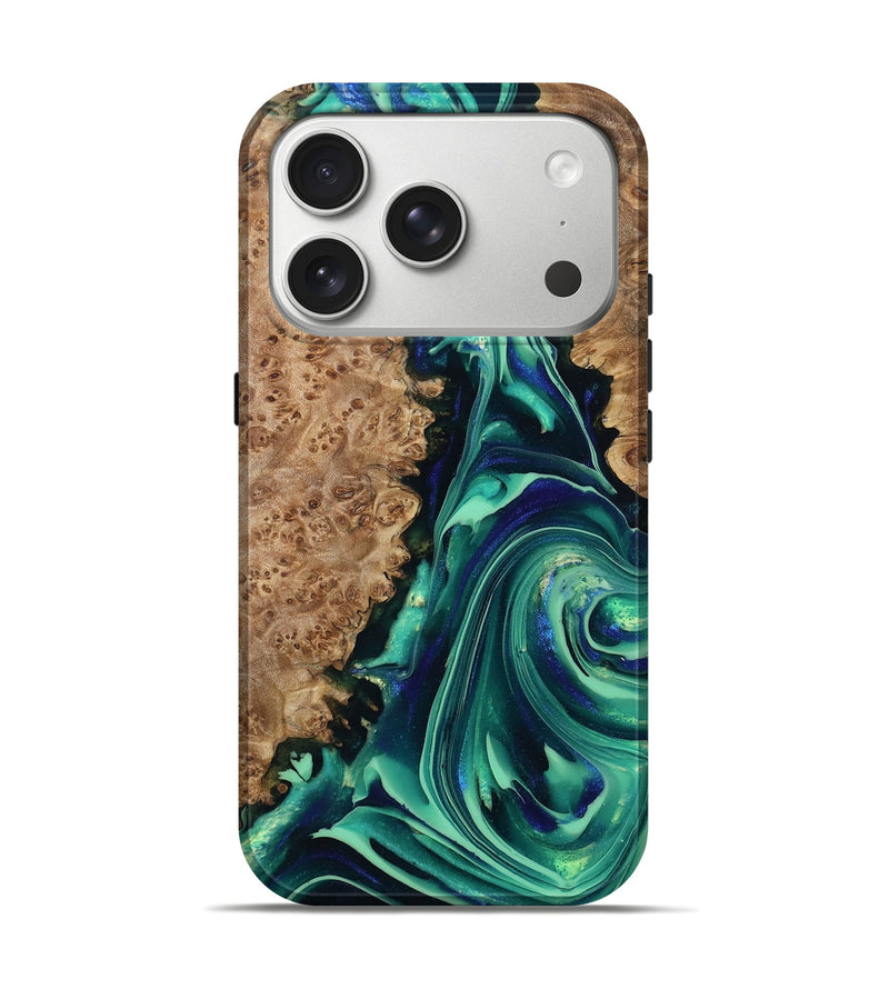 iPhone 17 Pro Wood Live Edge Phone Case - Stormi (Green, 803656)